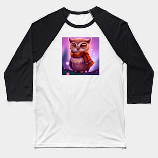 Cute Owl Drawing Baseball T-Shirt